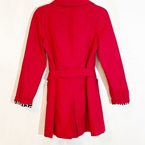 Harold’s Red Belted Mod Length Trench Coat 8 - Picture 5 of 9